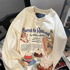 Vintage Dessert Print Sweatshirt