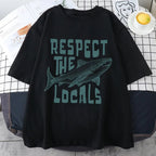Respect Shark Print Short Sleeve T-shirt
