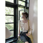 2PCS Bow Cropped Cardigan