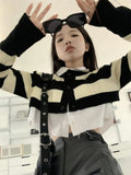 2PCS Stripe Sweater + White Shirt