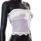 Floral Lace Patchwork Fairycore Tube Top