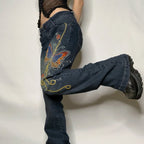 Butterfly Low Waist Denim Jeans