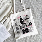 Anime Cartoon Canvas Tote Bag Shoulder Shopping Bag Vintage Aesthetic Casual Summer E-Girl Kawaii Korean Japanese Harajuku