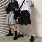 Cute Alien Casual Loose Boyfriend Bike Jogger Shorts Goth Punk E-Girl Kawaii Korean Japanese Harajuku Chinese Retro Streetwear Aesthetic