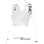 Lace Patchwork Bow Tank Top