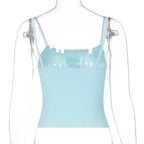 Blue Lamb Print Tank Top