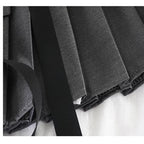 Cute Black Safari Kpop High Waisted Pleated Mini Skirt Goth Punk E-Girl Kawaii Korean Japanese Harajuku Chinese Retro Streetwear Aesthetic