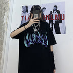 Cute Graphic Letter Graffiti Art Top Short Sleeve Shirt Tee T-shirt E-Girl Kawaii Korean Japanese Harajuku Chinese Retro Streetwear Aesthetic