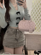 Bow Off Shoulder Long Sleeve Top