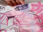 Pink 2D Anime Girl Print Short Sleeve T-shirt