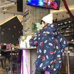 Funny Dinosaur Cartoon Print Vintage Baggy Oversized Loose Hoodie Pullover Sweater Sweatshirt Jumper E-Girl Kawaii Korean Japanese Harajuku Streetwear