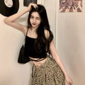 Cute Sexy Sweet Basic Cotton Camisole Sleeveless Crop Top Summer Aesthetic Casual E-Girl Kawaii Korean Japanese Harajuku