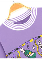Cute 90s Vintage Purple Aesthetic Oversized Loose Sweatshirt Sweater Pullover Hoodie Autumn Casual E-Girl Kawaii Korean Japanese Harajuku Streetwear