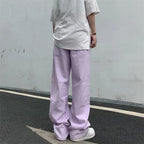 Cute Vintage Purple Baggy Loose Straight High Waisted Pants Wide Leg Denim Trousers Aesthetic Casual Summer E-Girl Kawaii Korean Japanese Harajuku