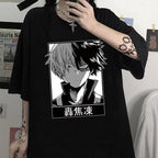 Japanese Anime Superhero Cartoon Print Short Sleeve Shirt T-shirt