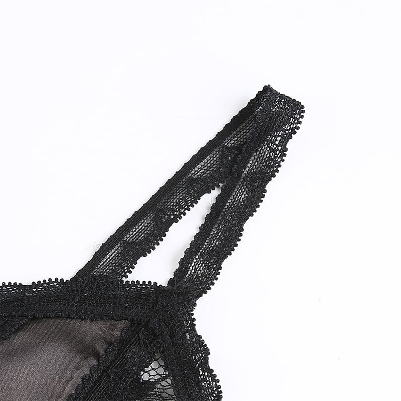 Sexy Black V-Neck Vintage Lace Crop Top Camisole Sleeveless Shirt Dark Academia Goth Punk Summer E-Girl Kawaii Korean Japanese Harajuku Streetwear