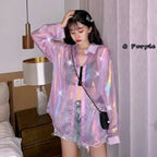 Sheer Laser Long Sleeve Shirt