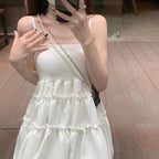 Black Ruffle Pleated Sundress