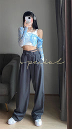Blue Tie Dye Mesh Crop Top