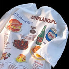 Vintage Food Print Short Sleeve T-shirt