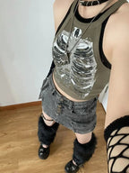 X Ray Rib Print Tank Top