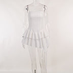 White Floral Lace Layered Dress