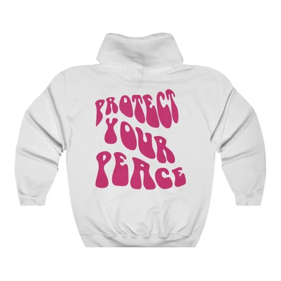 Peace Graphic Print Oversized Hoodie
