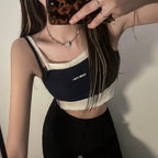 Cute Streetwear Knit Tank Sleeveless Shirt Crop Top Vest Basic Summer Aesthetic Casual E-Girl Kawaii Korean Japanese Harajuku
