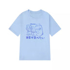 Sweet Bear Anime Cartoon Print Loose Short Sleeve T-shirt Top Summer Causal Goth Punk E-Girl Kawaii Korean Japanese Harajuku Streetwear