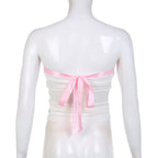 Pink Sweet Bow Split Bandage Top