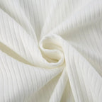 White Knit V Neck Long Sleeve Shirt