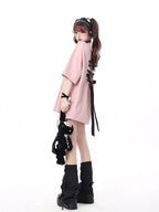 Bow Bandage Oversized Short Sleeve T-shirt
