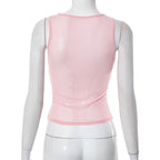 Pink Bow Sleeveless Crop Top