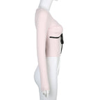 Bandage Bow Square Collar Crop Top