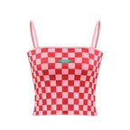 Red & Pink Checkered Tank Top