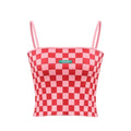 Red & Pink Checkered Tank Top