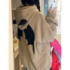 Demon Horn Oversized Zipper Hoodie