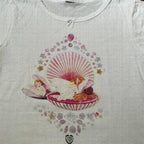 Fairy Shell Print Lace Trim Baby Tee