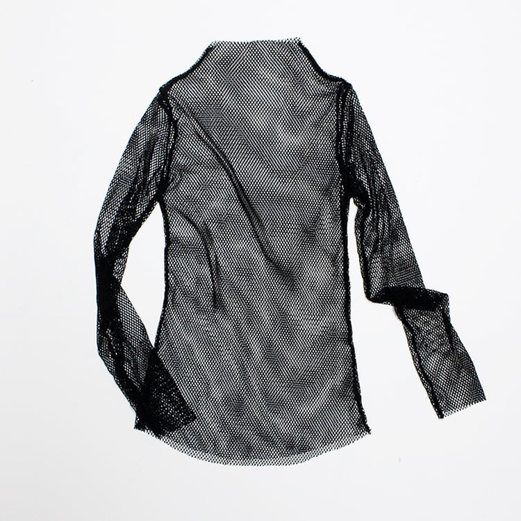 Cute Sexy Transparent Fishnet Mesh Lace Top Long Sleeve Shirt Tee T-shirt E-Girl Kawaii Korean Japanese Harajuku Chinese Retro Streetwear Aesthetic
