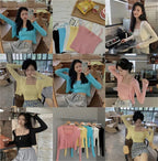 2PCS Tube Top + Ribbed Knit Cardigan