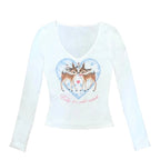 Bear & Gingerbread V Neck Long Sleeve Shirt