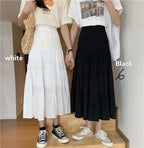 White Ruffle High Waist Maxi Skirt