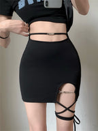 Black Bandage High Waist Mini Skirt