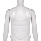 White Lace Milkmaid Fairy Crop Top