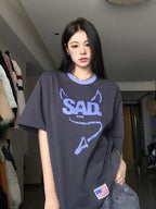 Demon Horn Oversized Graphic T-shirt