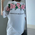 Flower Print Loose Short Sleeve T-shirt