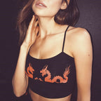 Cute Sexy Casual Dragon Sleeveless Tank Crop Top Shirt Tee T-shirt E-Girl Kawaii Korean Japanese Harajuku Chinese Retro Streetwear Aesthetic