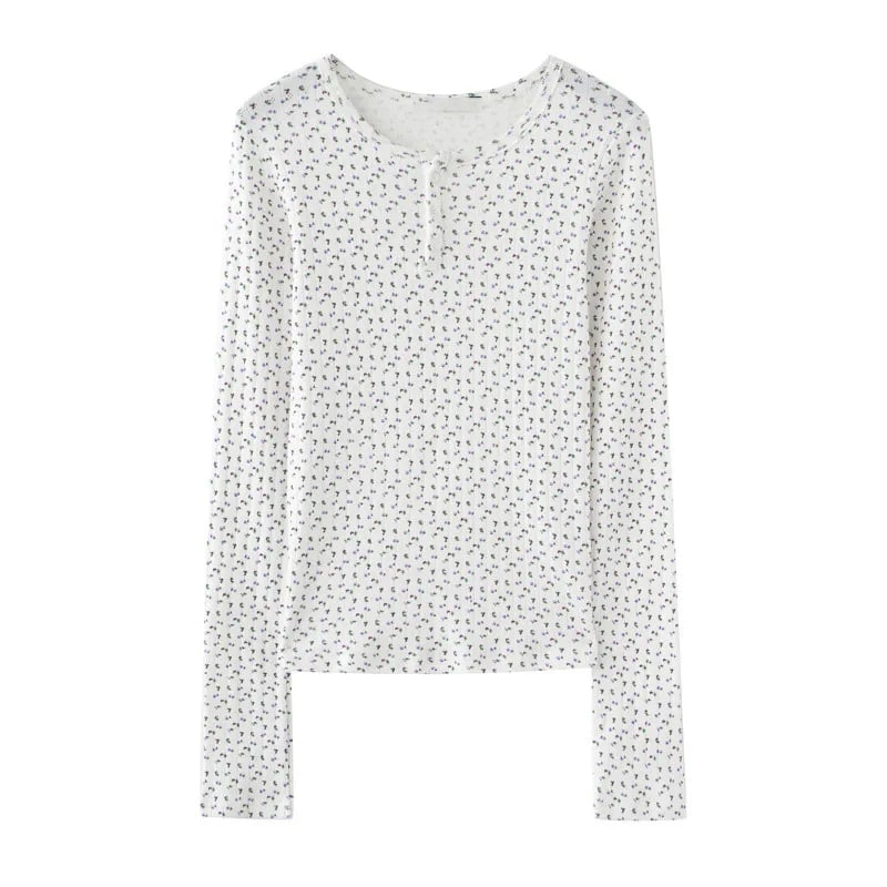 White Floral Long Sleeve Shirt