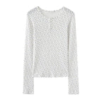 White Floral Long Sleeve Shirt