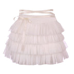 Sweet Bow Ruffle Layer Bandage A-Line Skirt